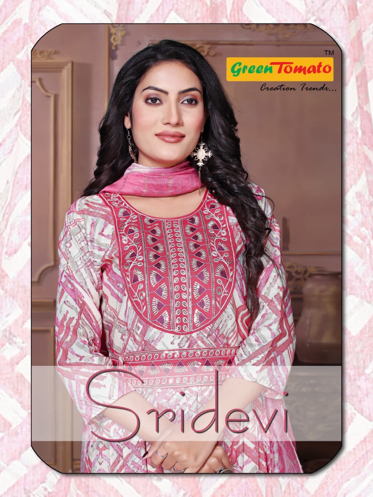 Sridevi Green Tomato Readymade Pant Style Suits