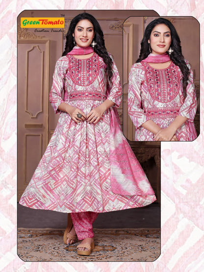 Sridevi Green Tomato Readymade Pant Style Suits