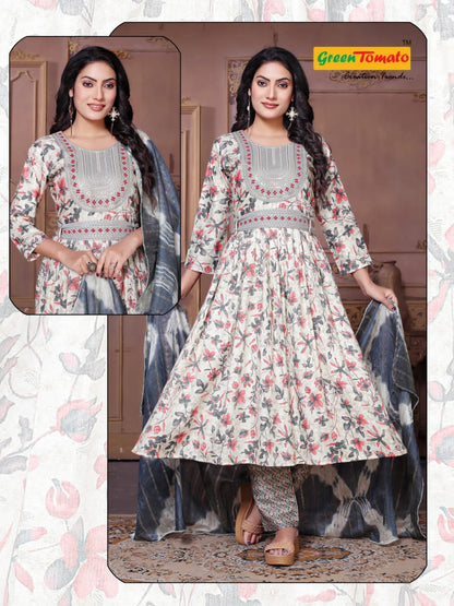 Sridevi Green Tomato Readymade Pant Style Suits