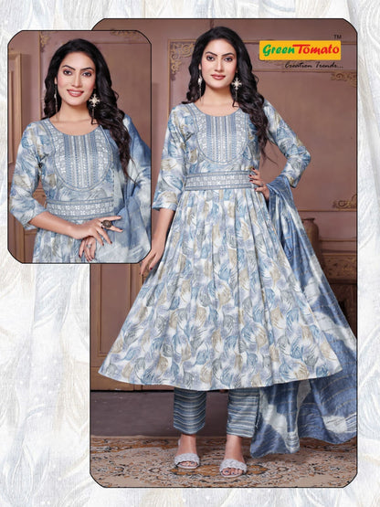 Sridevi Green Tomato Readymade Pant Style Suits