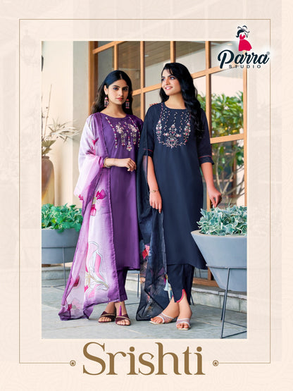 Srishti Parra Studio Roman Silk Readymade Pant Style Suits