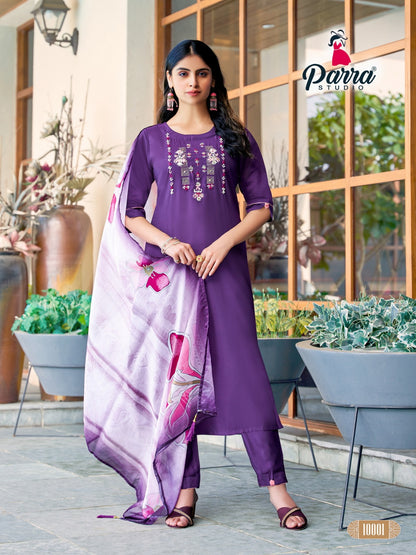 Srishti Parra Studio Roman Silk Readymade Pant Style Suits