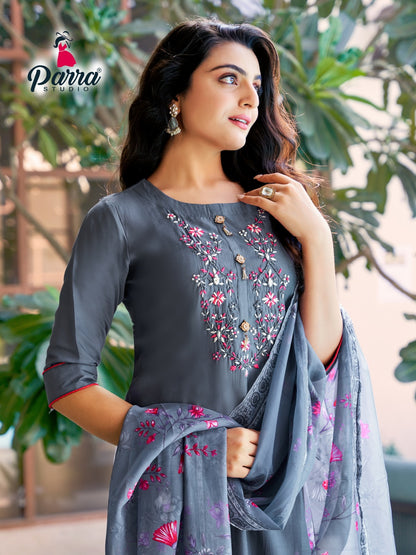 Srishti Parra Studio Roman Silk Readymade Pant Style Suits