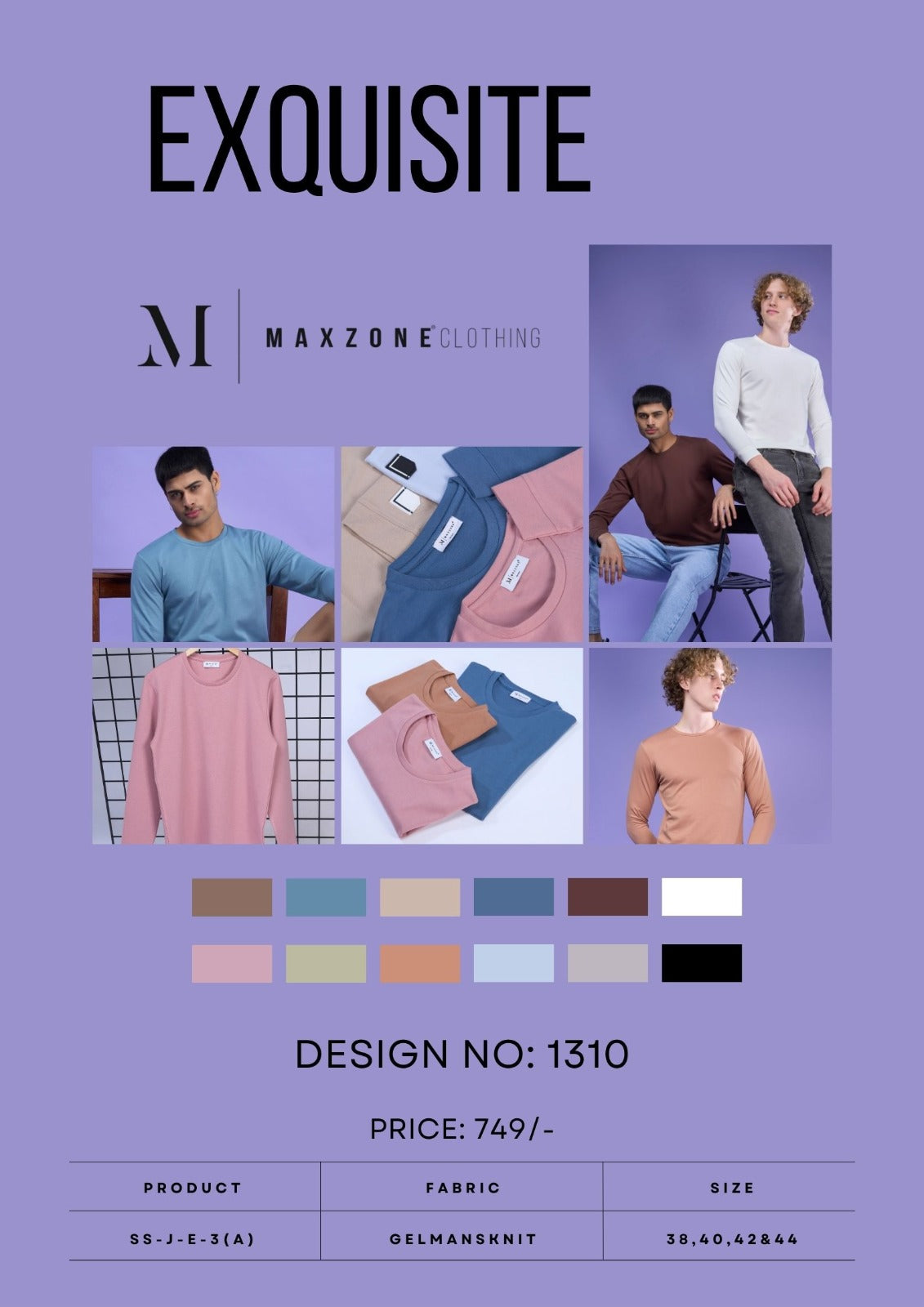 Ss J E 3-A Maxzone Clothing Knit Mens Tshirts