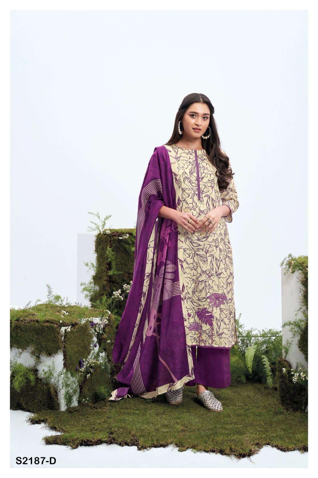 Stacey 2187 Ganga Cotton Silk Plazzo Style Suits