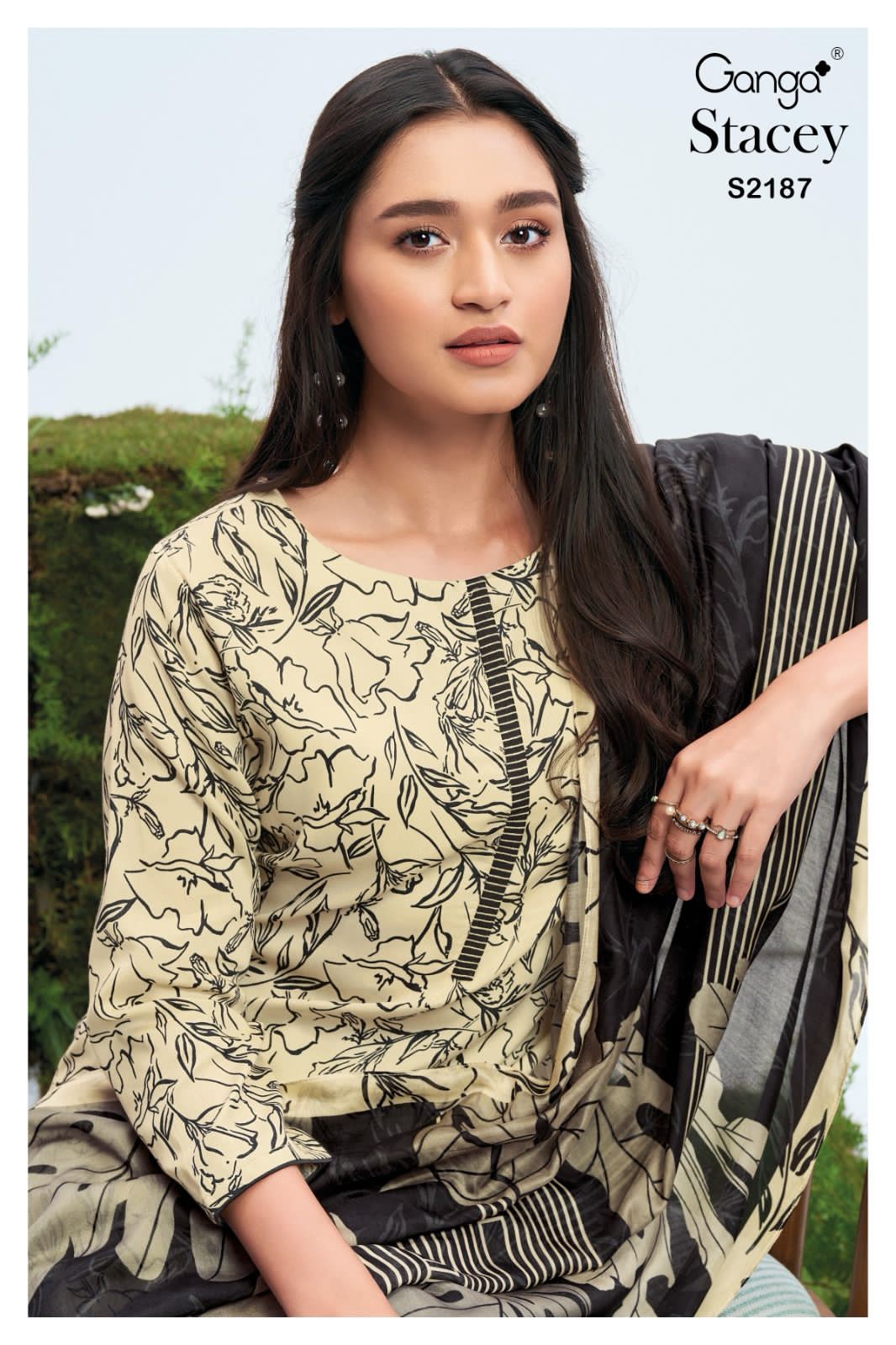 Stacey 2187 Ganga Cotton Silk Plazzo Style Suits