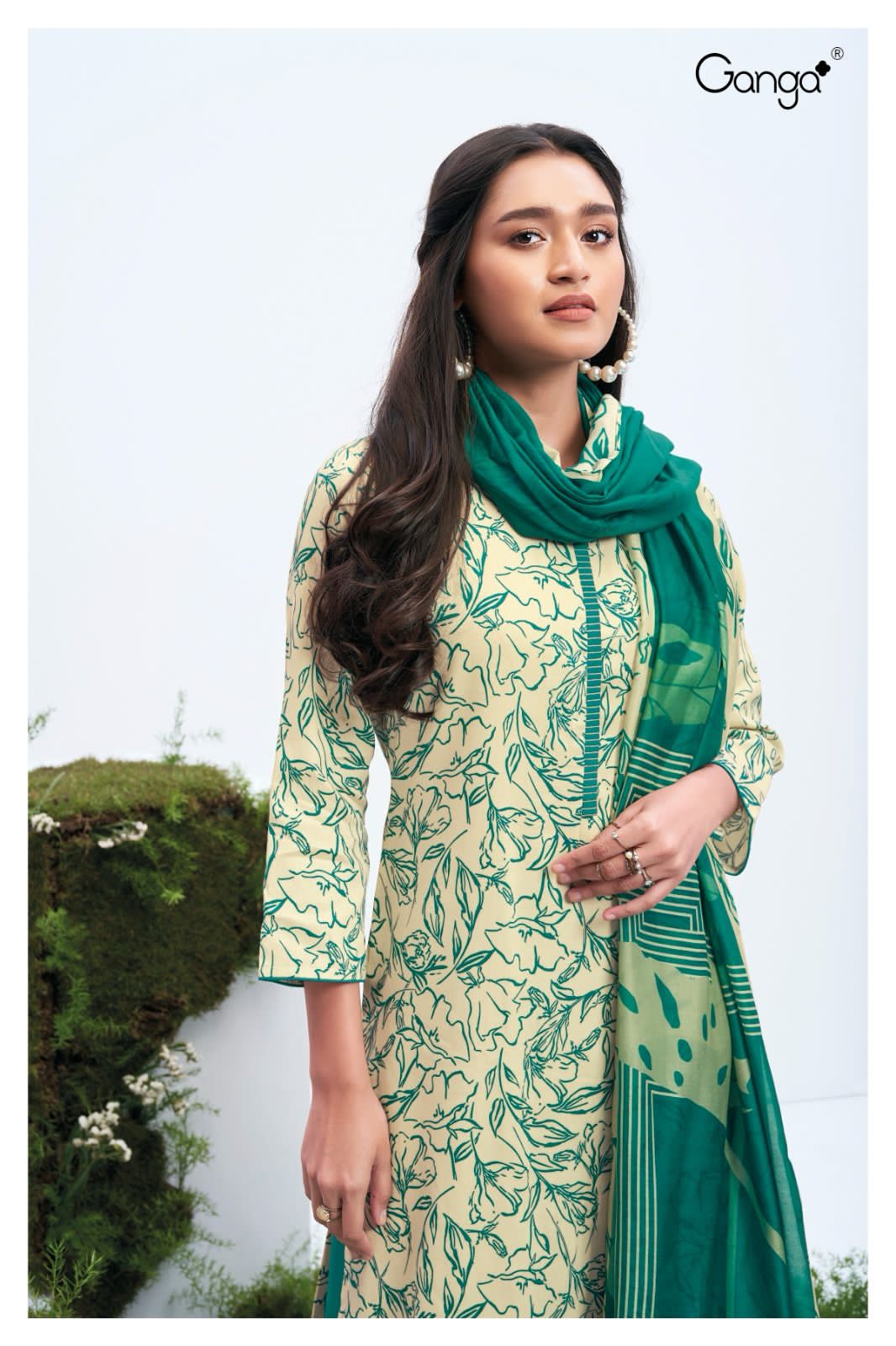 Stacey 2187 Ganga Cotton Silk Plazzo Style Suits