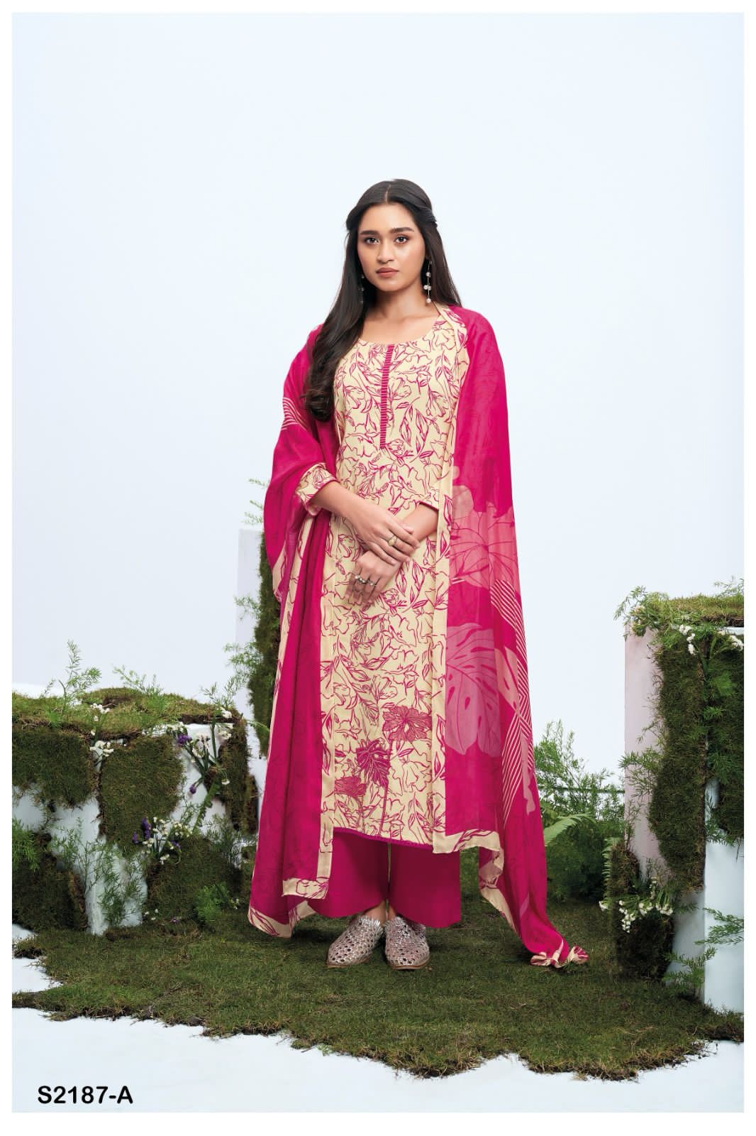 Stacey 2187 Ganga Cotton Silk Plazzo Style Suits