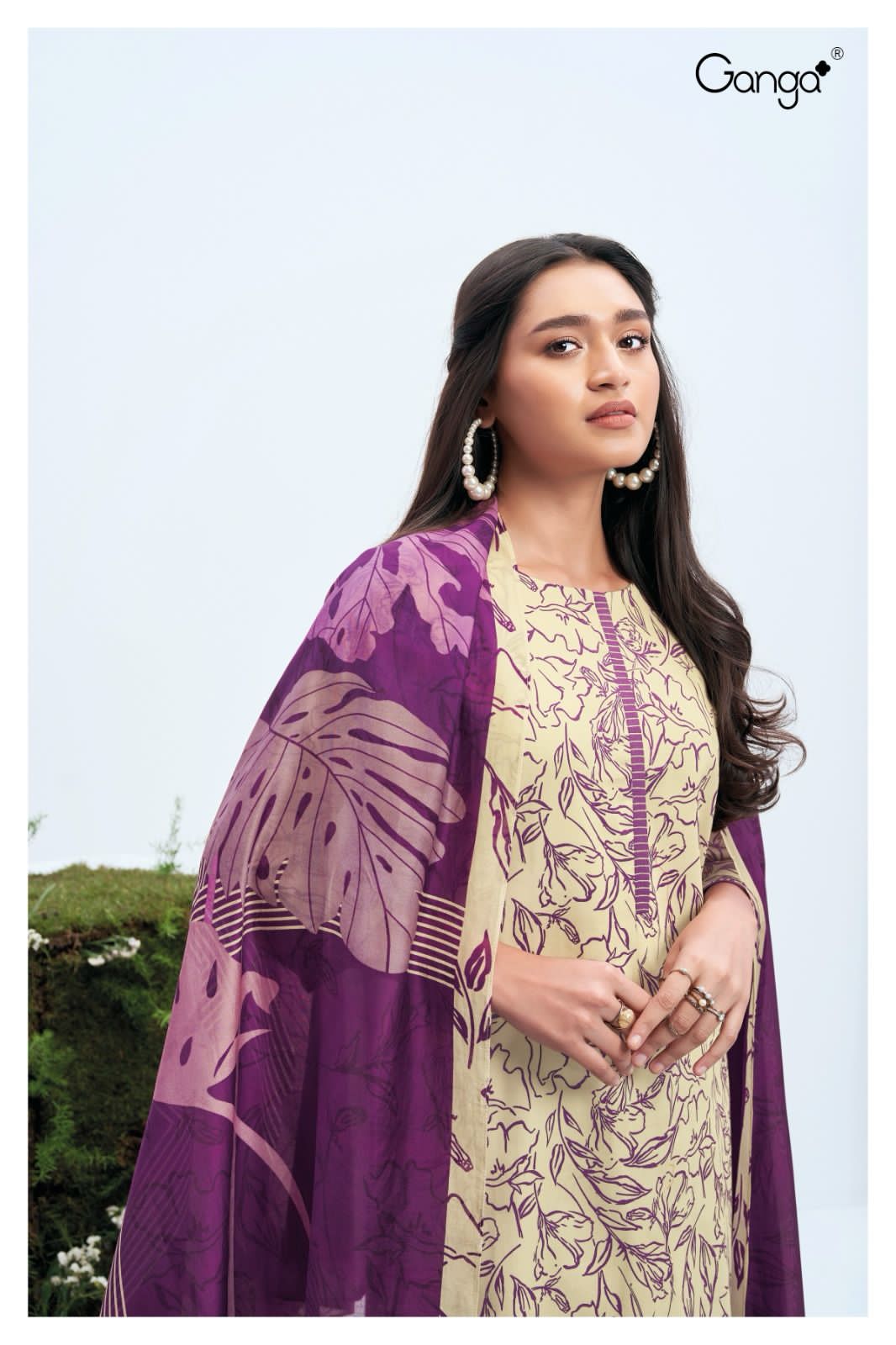 Stacey 2187 Ganga Cotton Silk Plazzo Style Suits