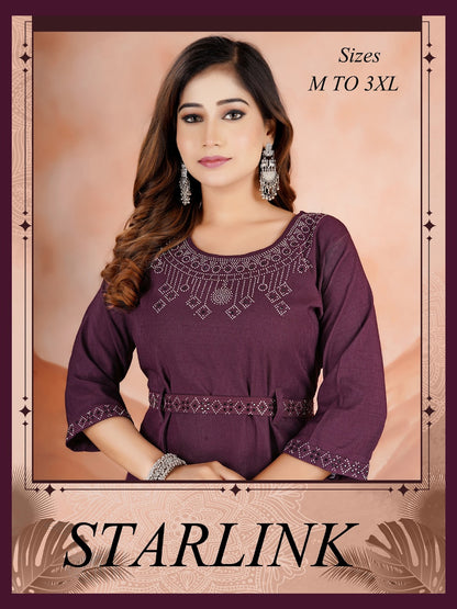 Starlink Hk Slub Anarkali Kurtis