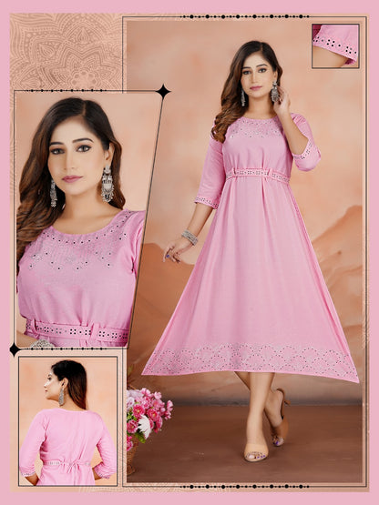 Starlink Hk Slub Anarkali Kurtis