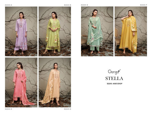 Stella 2243 Ganga Habutai Silk Plazzo Style Suits
