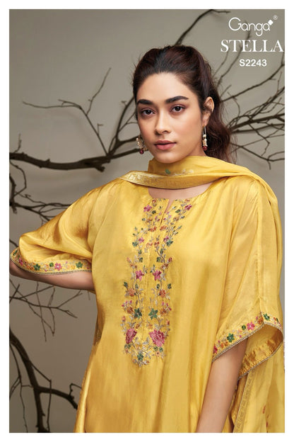 Stella 2243 Ganga Habutai Silk Plazzo Style Suits