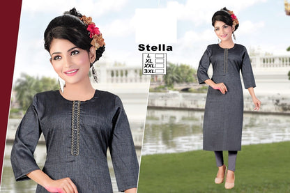 Stella Zoya Two Tone Straight Cut Kurtis