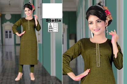Stella Zoya Two Tone Straight Cut Kurtis