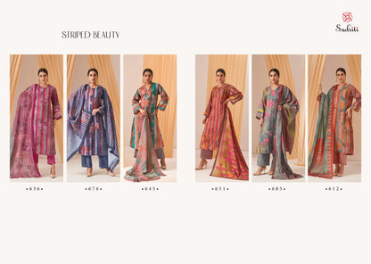 Striped Beauty Sudriti Sahiba Pashmina Suits