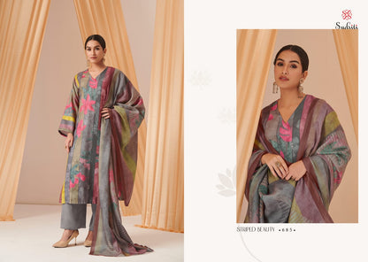 Striped Beauty Sudriti Sahiba Pashmina Suits