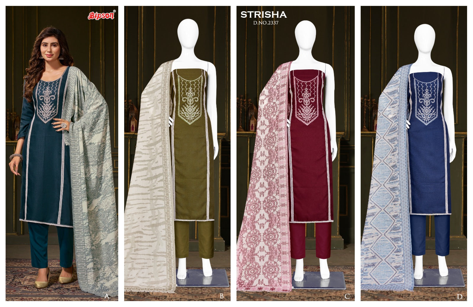 Strisha 2337 Bipson Prints Pashmina Suits