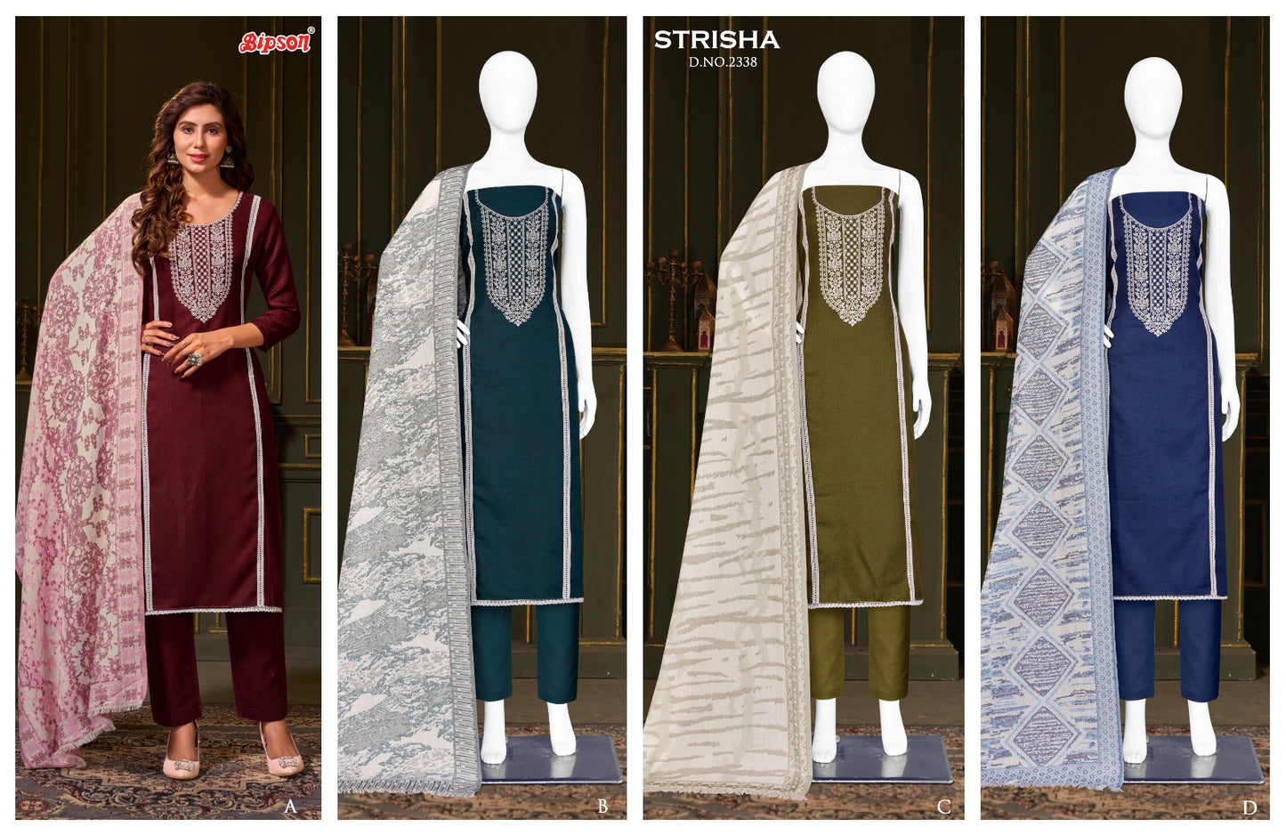 Strisha 2338 Bipson Prints Pashmina Suits