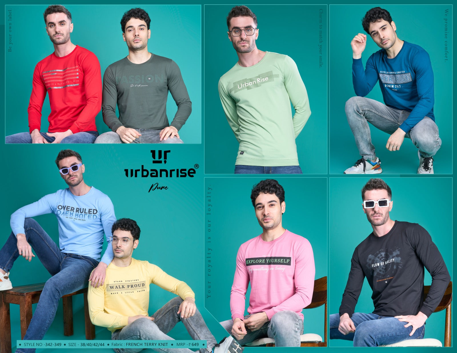 Style 342-349 Urbanrise Knit Mens Tshirts