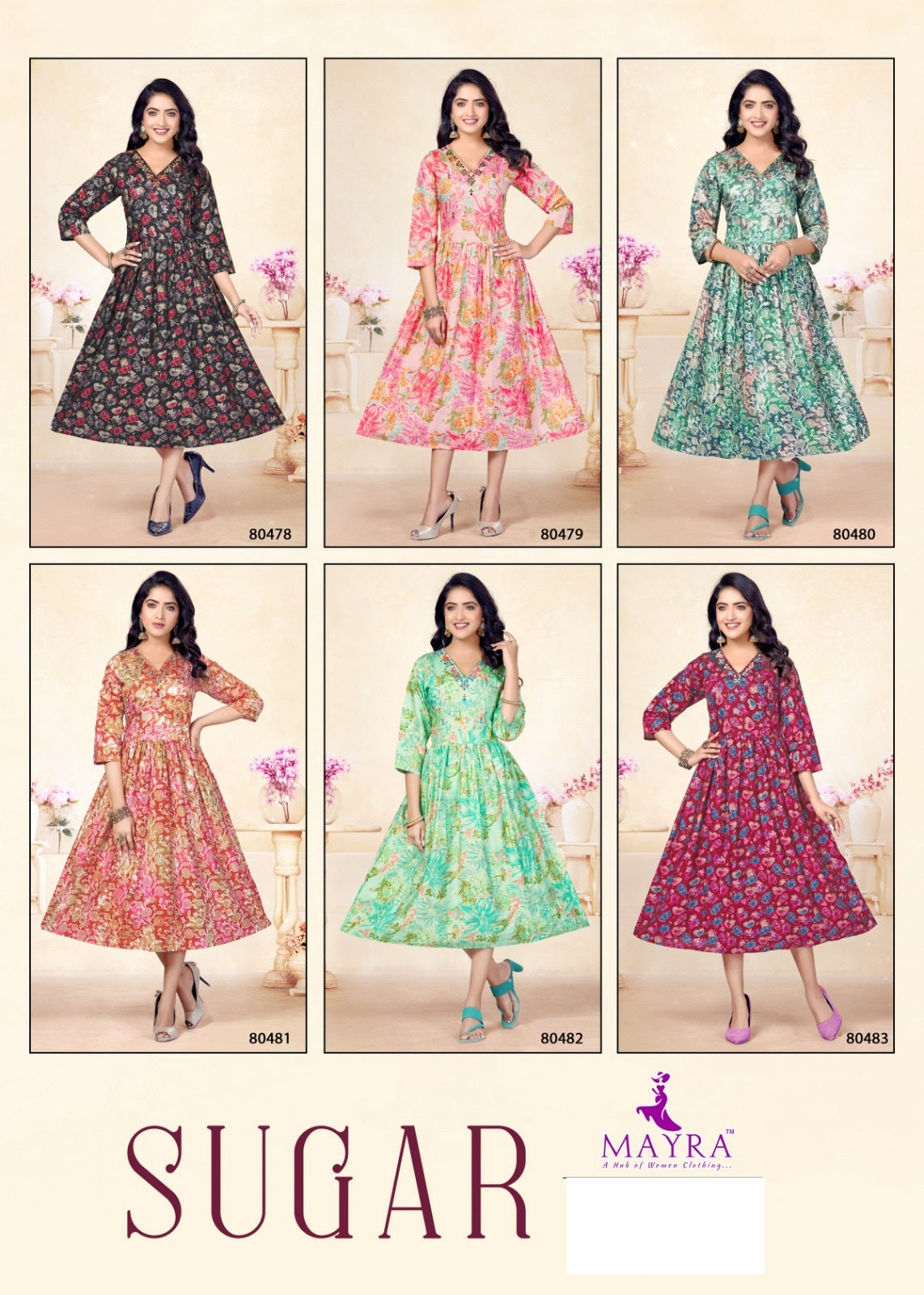 Sugar Mayra Modal Chanderi Anarkali Kurtis