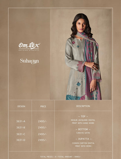 Suhagan Omtex Muslin Pant Style Suits