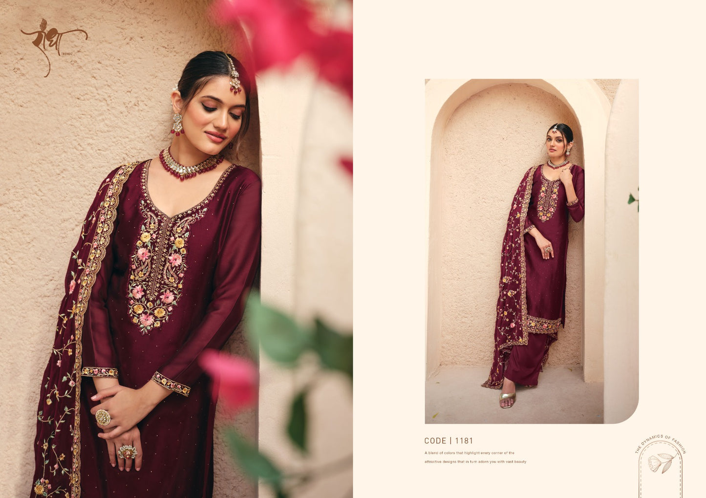 Suhagan Radha Trendz 2 Tone Pant Style Suits