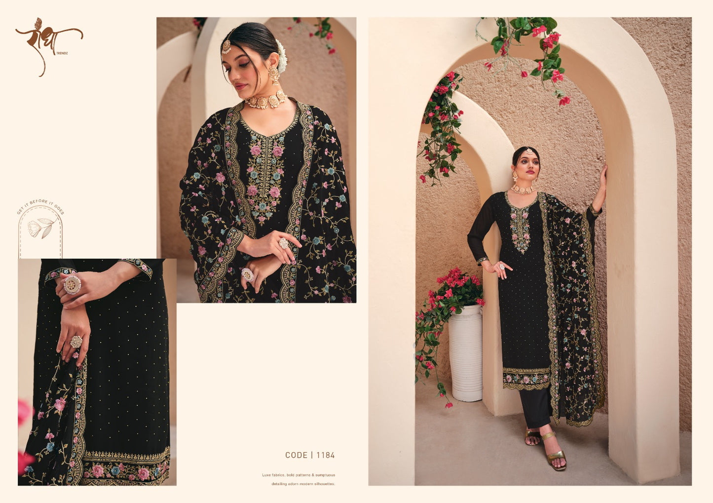 Suhagan Radha Trendz 2 Tone Pant Style Suits