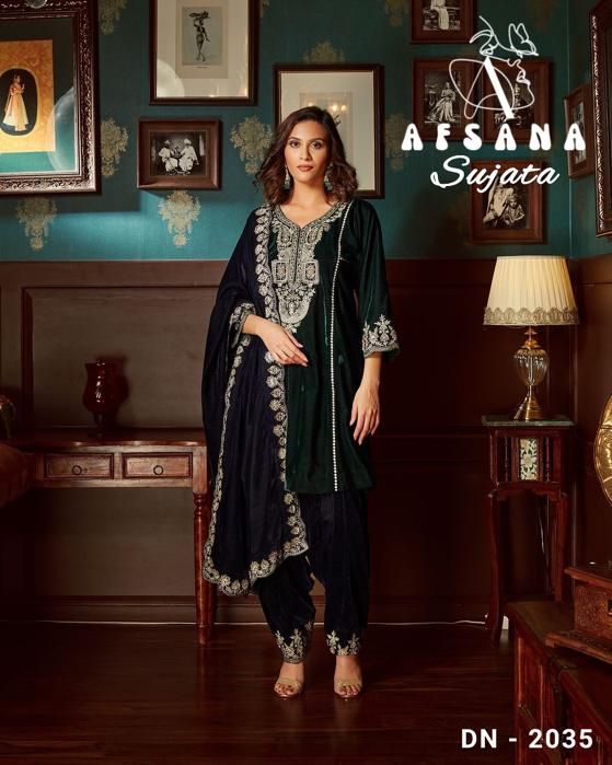 Sujata-2035 Afsana Readymade Velvet Suits