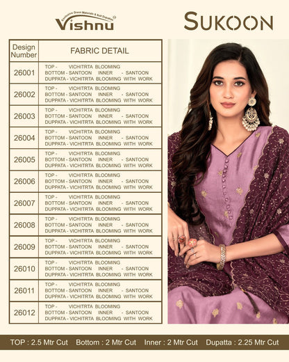 Sukoon Vishnu Impex Vichitra Pant Style Suits