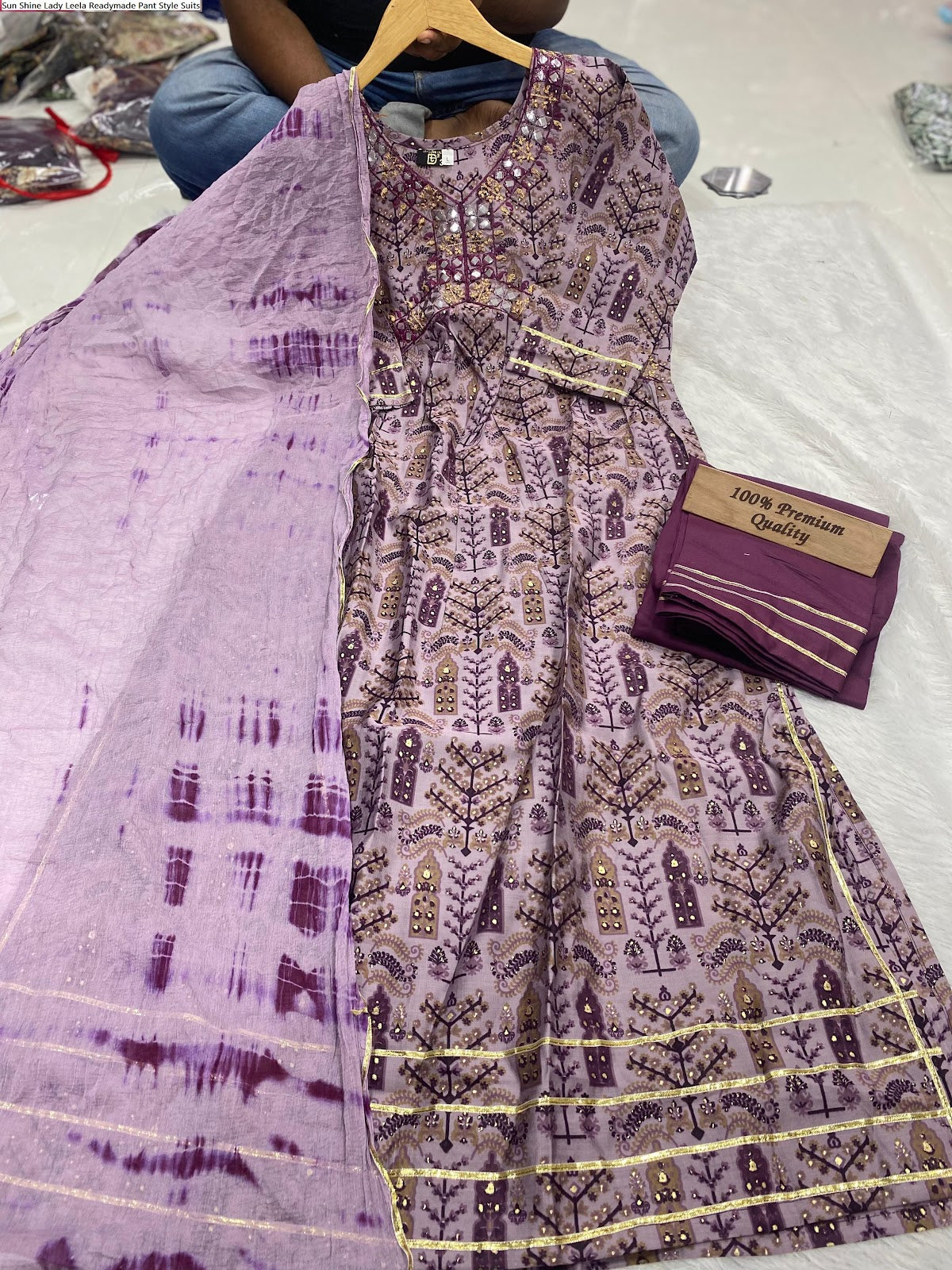 Sun Shine Lady Leela Muslin Readymade Pant Style Suits