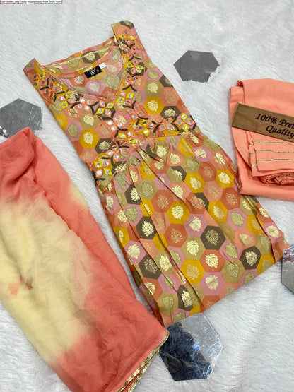 Sun Shine Lady Leela Muslin Readymade Pant Style Suits