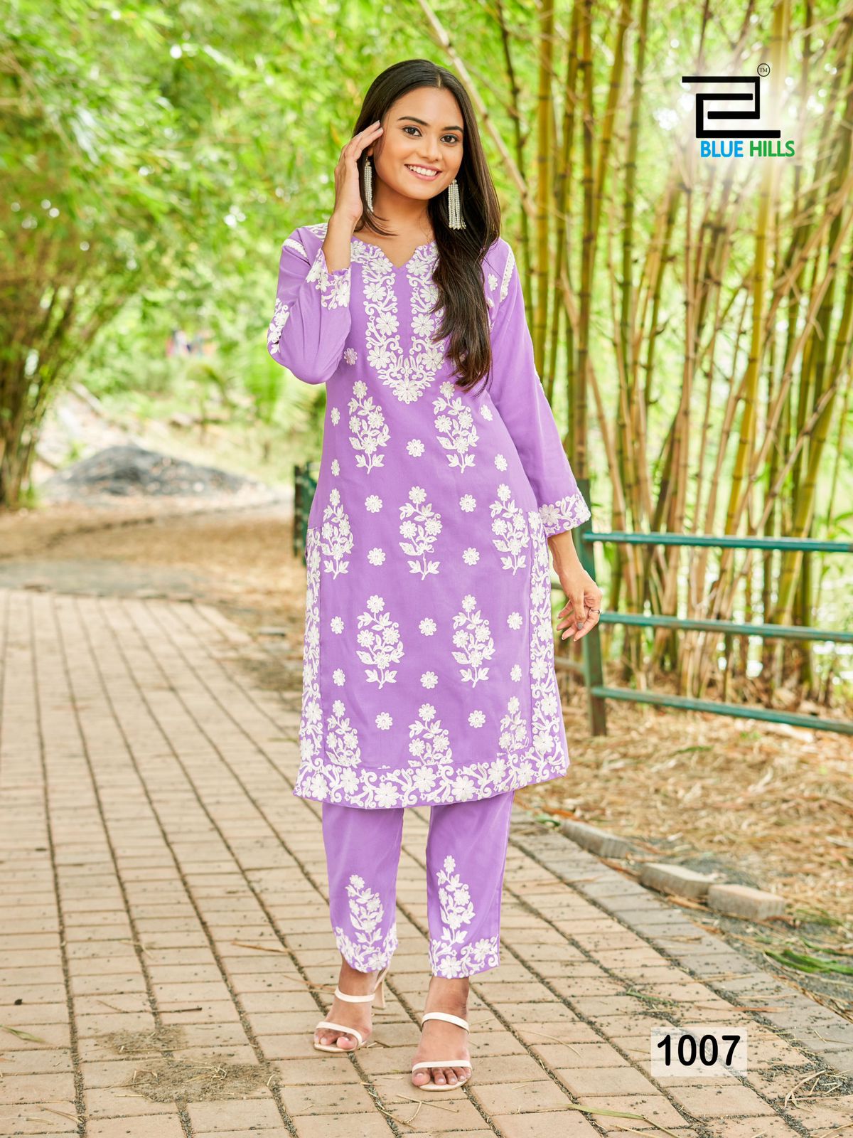Sunburn 2023 Blue Hills Rayon Kurti Pant Set