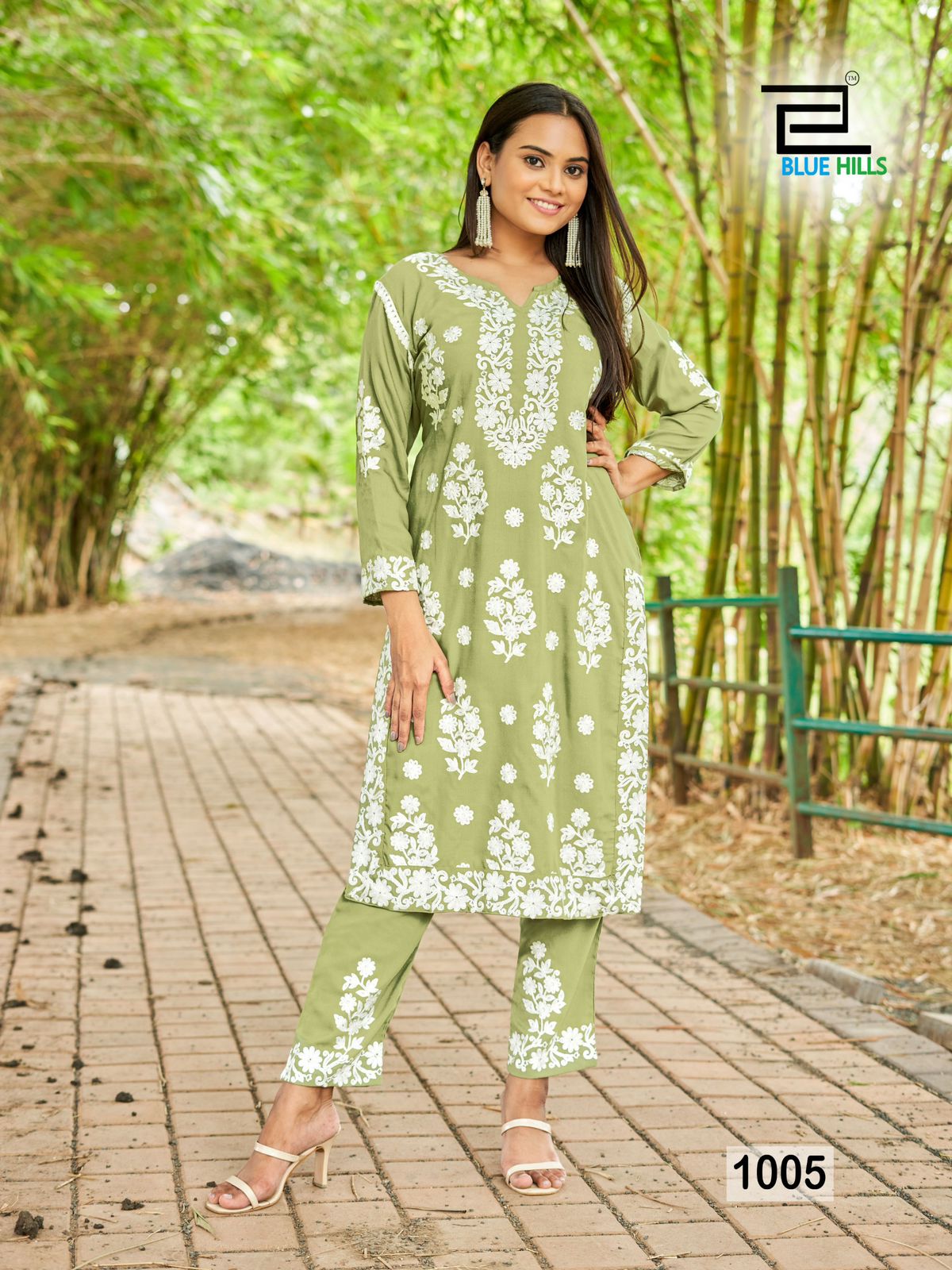 Sunburn 2023 Blue Hills Rayon Kurti Pant Set