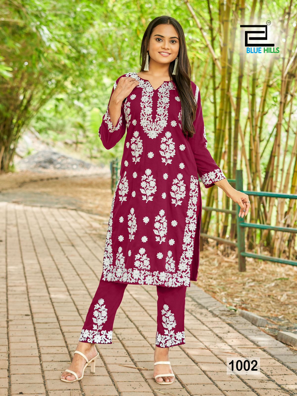 Sunburn 2023 Blue Hills Rayon Kurti Pant Set