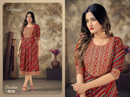 Sunshine Kanasu Reyon Anarkali Kurtis
