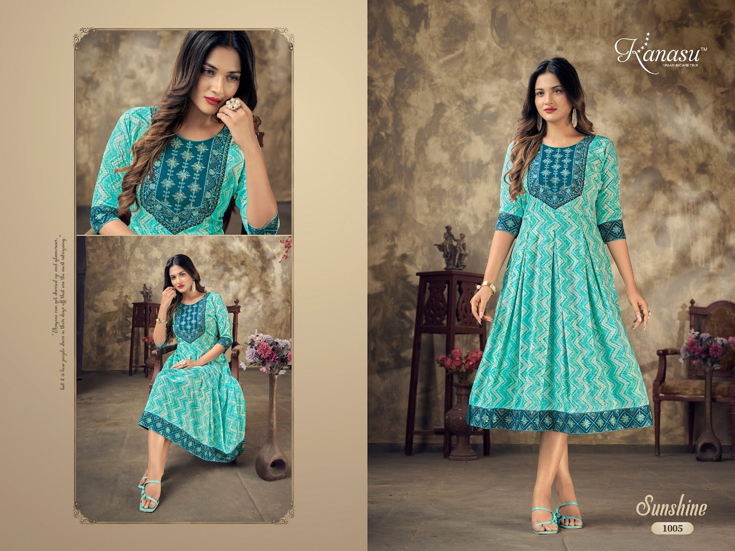 Sunshine Kanasu Reyon Anarkali Kurtis
