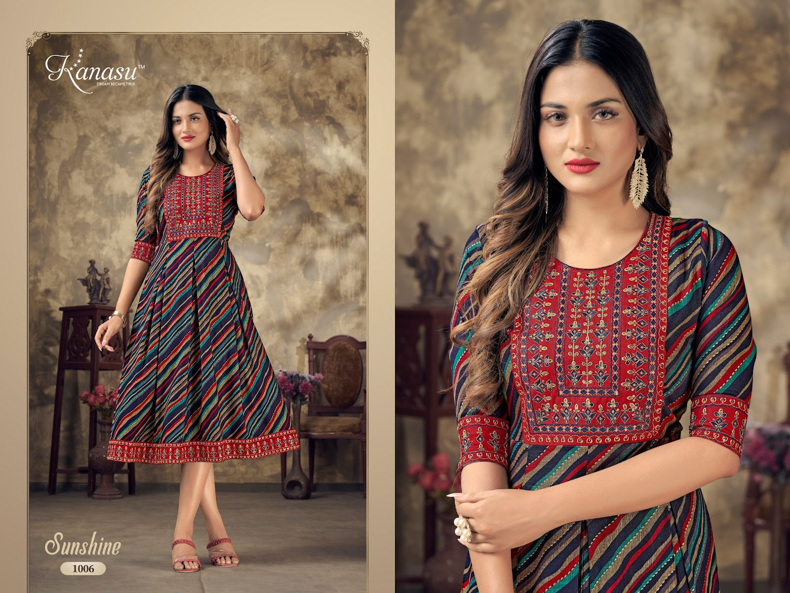 Sunshine Kanasu Reyon Anarkali Kurtis