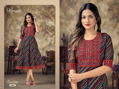 Sunshine Kanasu Reyon Anarkali Kurtis