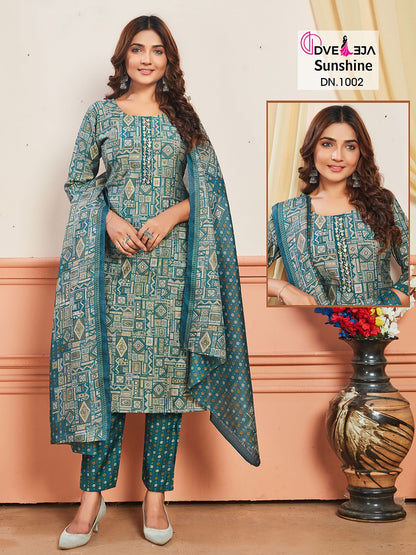 Sunshine Series Dveeja Fashion Chanderi Readymade Pant Style Suits