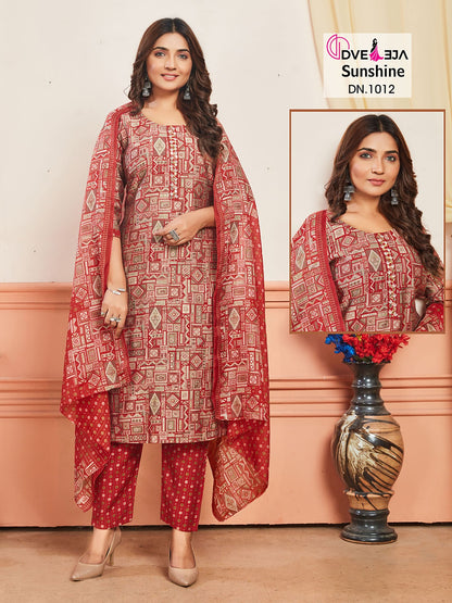 Sunshine Series Dveeja Fashion Chanderi Readymade Pant Style Suits