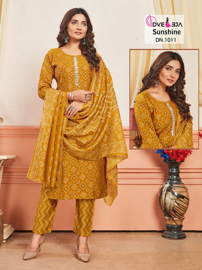 Sunshine Series Dveeja Fashion Chanderi Readymade Pant Style Suits