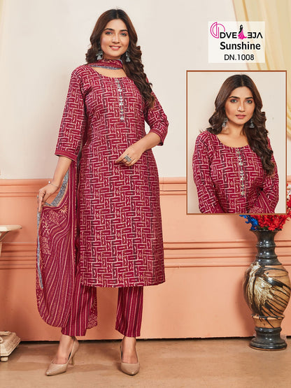 Sunshine Series Dveeja Fashion Chanderi Readymade Pant Style Suits