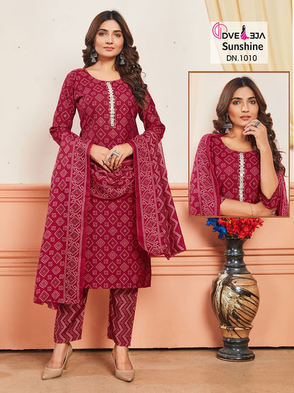 Sunshine Series Dveeja Fashion Chanderi Readymade Pant Style Suits