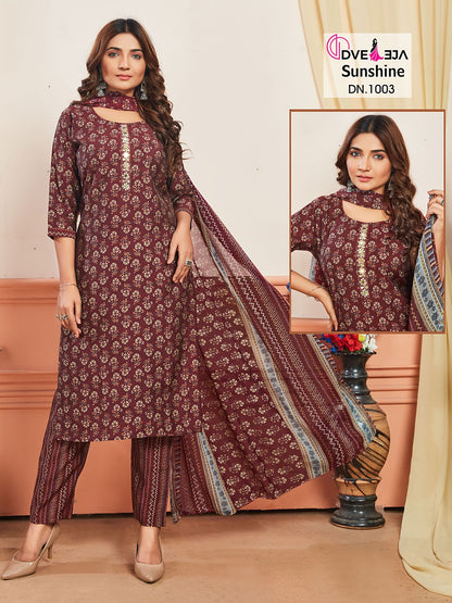 Sunshine Series Dveeja Fashion Chanderi Readymade Pant Style Suits
