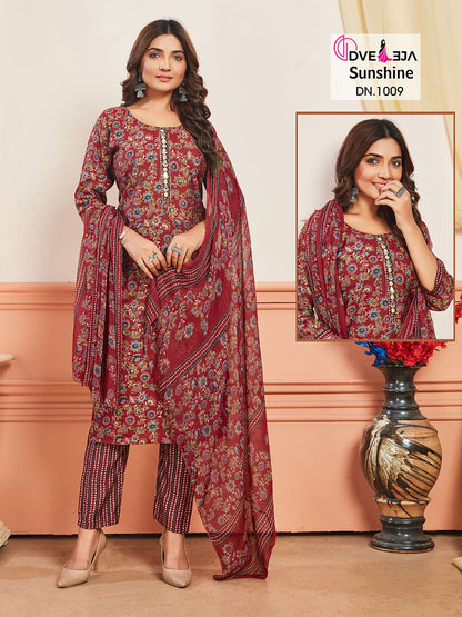 Sunshine Series Dveeja Fashion Chanderi Readymade Pant Style Suits