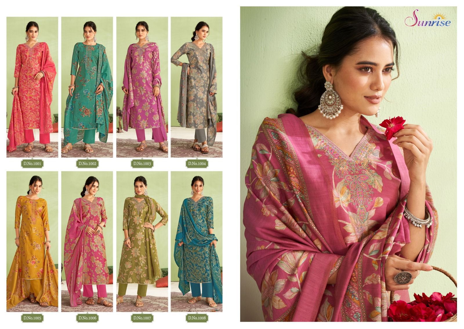 Super Silk Sunrise Modal Silk Plazzo Style Suits