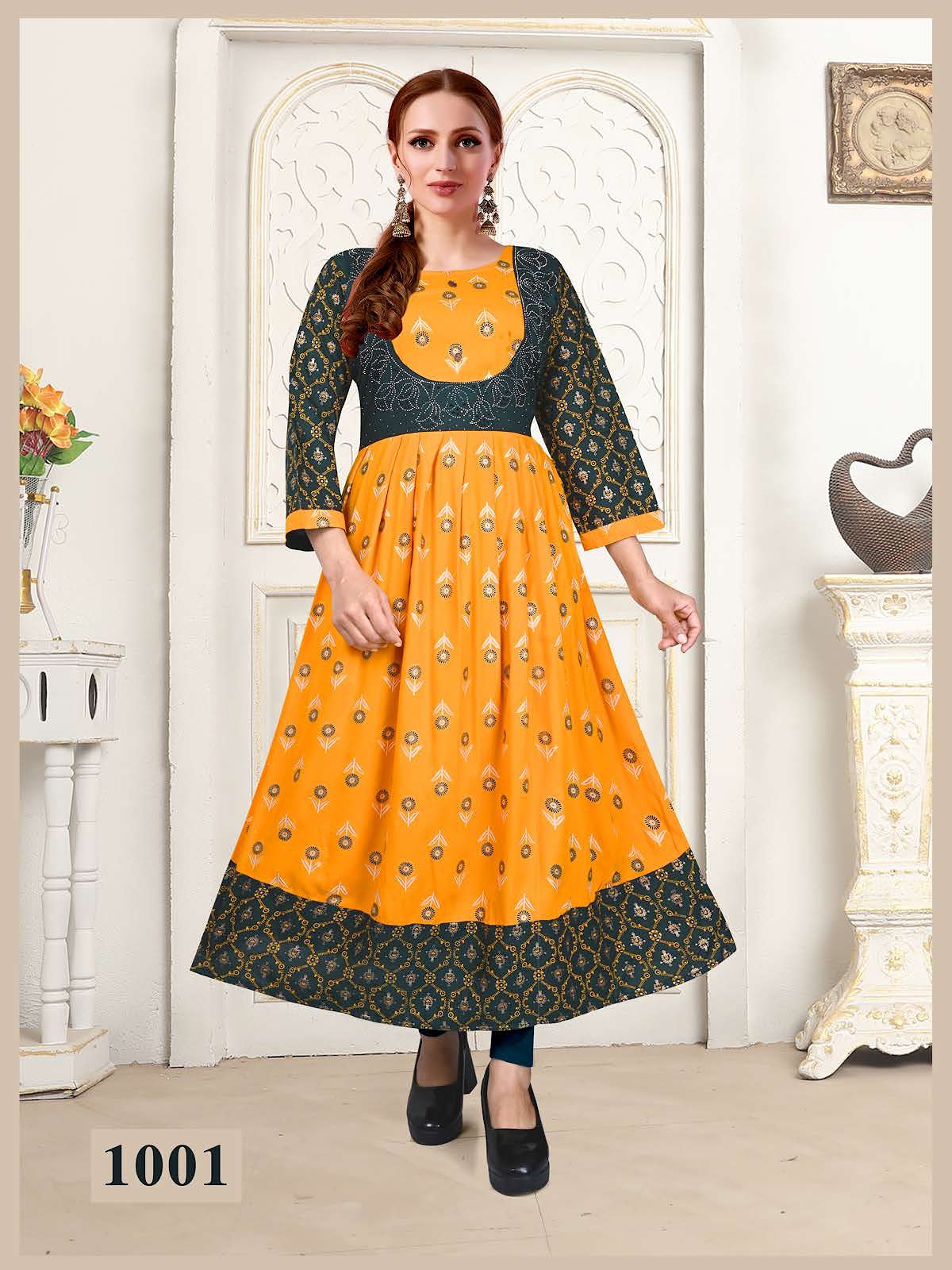Super Woman Vol 1 Kavinay Rayon Anarkali Kurtis