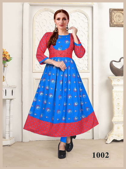 Super Woman Vol 1 Kavinay Rayon Anarkali Kurtis