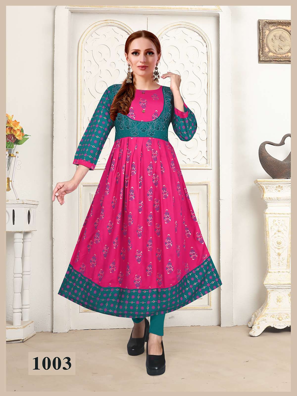 Super Woman Vol 1 Kavinay Rayon Anarkali Kurtis